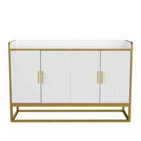 Modern Kitchen Buffet Storage Cabinet Cabinet White Gloss With Metal Legs For Living Room Kitchen