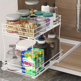 Pull Out Cabinet Organizer With Two Layers