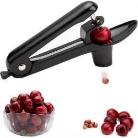 Cherry Pitter - Stainless Steel Cherries Corer Pitter Tool With Hand-held Push Design, Save Time & Space For Making Cherry Jam With Lock Design