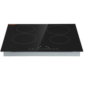 VEVOR Built in Electric Stove Top, 23.2 x 20.5 inch 4 Burners, 240V Glass Radiant Cooktop with Sensor Touch Control, Timer & Child Lock Included