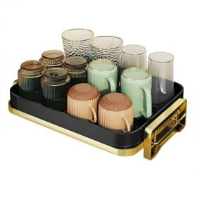 Dish Drying Rack for Kitchen Counter,Dish Drainers with Utensil Holder, Cups Holder,Extra Drying Mat,Black