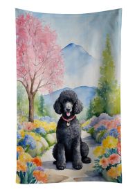 Black Poodle Spring Path Kitchen Towel Dish Cloths Guest Hand Towel Decorative Bathroom Towel for Face,Tea, Dishcloth, Kitchen and Bath