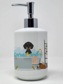 Black and Tan Dachshund Ceramic Soap Dispenser Hand Soap Dispenser Pump Bottles for Bathroom Kitchen, Empty Refillable Liquid Soap Container