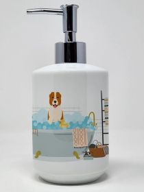 Central Asian Shepherd Dog in Bathtub Ceramic Soap Dispenser Hand Soap Dispenser Pump Bottles for Bathroom Kitchen