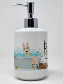 Wheaten Scottish Terrier Ceramic Soap Dispenser Hand Soap Dispenser Pump Bottles for Bathroom Kitchen, Empty Refillable Liquid Soap Container