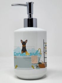 Manchester Terrier in Bathtub Ceramic Soap Dispenser Hand Soap Dispenser Pump Bottles for Bathroom Kitchen, Empty Refillable Liquid Soap Container