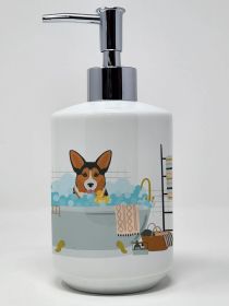 Sable Pembroke Corgi Ceramic Soap Dispenser Hand Soap Dispenser Pump Bottles for Bathroom Kitchen, Empty Refillable Liquid Soap Container