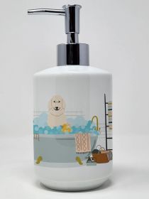 Great Pyrenese in Bathtub Ceramic Soap Dispenser Hand Soap Dispenser Pump Bottles for Bathroom Kitchen, Empty Refillable Liquid Soap Container