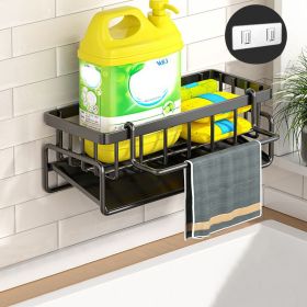 Sink Caddy Sponge Holder for Kitchen Sink, Kitchen Sink Caddy (Color: Black)